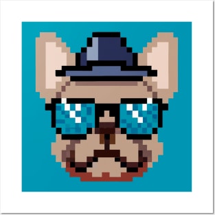 Cool French Bulldog Pixel Art Dog Lover Frenchie Posters and Art